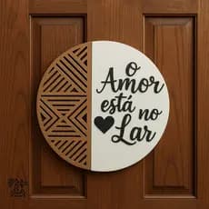 Guirlanda Quadro Decorativo Sala, Porta, Parede, Placa de Bem vindos o Amor está no lar