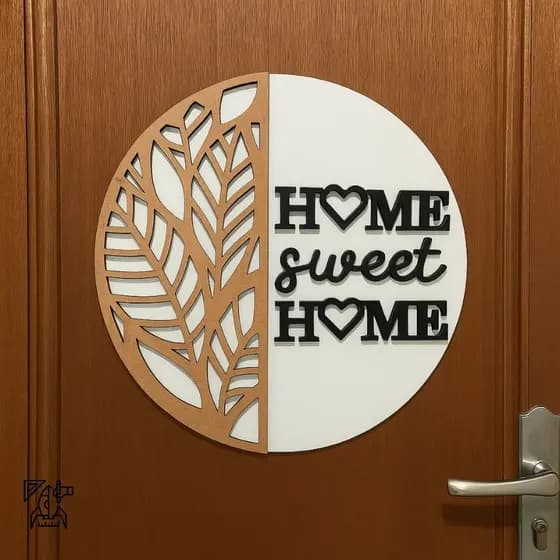 Guirlanda Quadro Decorativo Sala, Porta, Parede, Placa de Bem Vindos Home Sweet Home