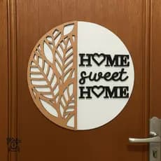 Guirlanda Quadro Decorativo Sala, Porta, Parede, Placa de Bem Vindos Home Sweet Home