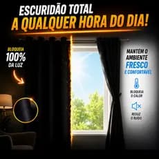 Cortina Blackout Pvc Vários Tamanhos Quarto Sala Cozinha Bloqueia 100% a Luz Varão Privacidade Dormi