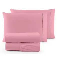 Jogo de Lençol Micropercal Extra Suave 400 fios Kit 3 peças para cama casal.