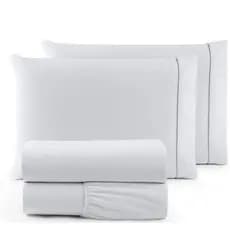 Jogo de Lençol Micropercal Extra Suave 400 fios Kit 3 peças para cama Queen.