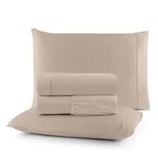 Jogo de Lençol Micropercal Extra Suave 400 fios Kit 3 peças para cama King.