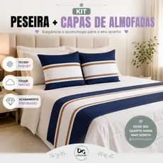Kit Peseira + Capas de Almofadas 40cm x 40cm Piquet Favinho Sofá/Cama/Decoração Elegante organizada.