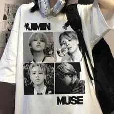 Camiseta Unissex Estampado Com Cantor Jimin maligu
