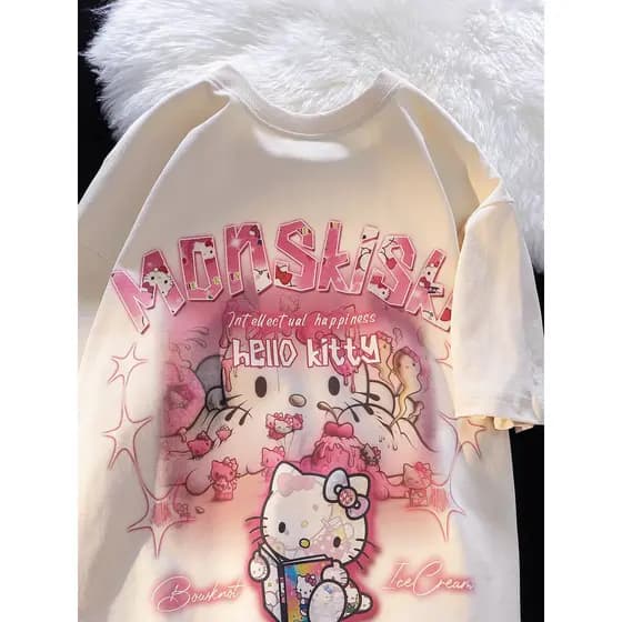 Camiseta feminino algodão hello k streetwear Monskisk Camisa envio imediato top