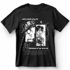 Camiseta Jojo's Bizarre Adventure Jotaro Kujo Blusa Camisa 100% Algodão maligu
