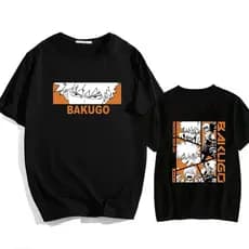 Camiseta Boku No Hero Academia Bakugo Katsuki Camisa Streetwear Algodão Confortável Estilo Moda Unissex maligu