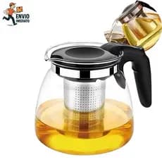 Chaleira De Vidro Bule Com Infusor Para Chá e Cafe 900ml Inox