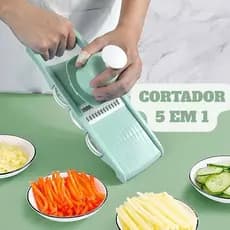 Fatiador Cortador 5 em 1 Ralador e Descascador de Alimentos Legumes Frutas Tipo Mandoline Cozinha