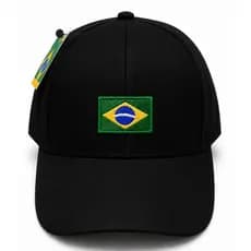 Boné Brasil Preto Ajustável Aba Curva Premium Unissex Masculino Feminino