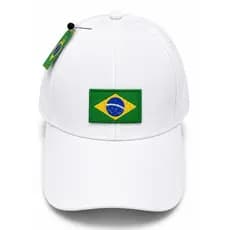 Boné Brasil Branco Minimalista Ajustável Aba Curva Premium Unissex Casual Copa