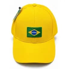 Boné Brasil Hexa Ajustável Aba Curva Premium Unissex Masculino Feminino Torcedor