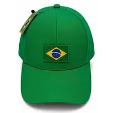 Boné Brasil Verde Bandeira Ajustável Premium Aba Curva Unissex Masculino Feminino