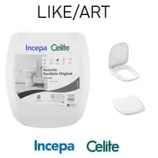 Assento Sanitário de Polipropileno Para Bacia Like/Art Original Incepa Celite Branco