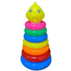 Brinquedo Pirâmide Educativo Argola Empalhável Peixinho Colorido Infantil