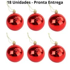 Kit 18 Bolas De Natal Grande Enfeites Natalinos 4cm