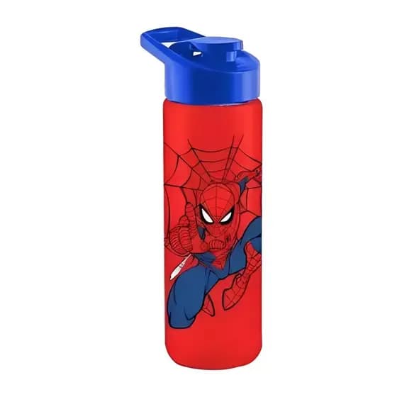 Garrafa Infantil Homem-Aranha 700ml | Squeeze Escolar Plástico Resistente | Cantil Spiderman