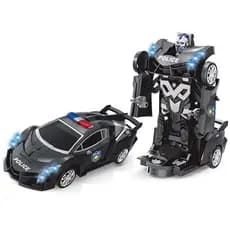 Carrinho de Policia Transformes com som de sirene e luz