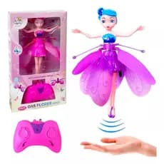 Boneca Fada Que Voa Brinquedo Fadinha Drone Sensor De Mão