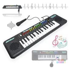 Teclado Educativo Piano Musical Infantil Eletrônico 32 Teclas Com Microfone
