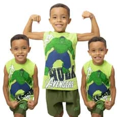 Conjunto Infantil Hulk 2 peças menino kit  Bermuda e camiseta