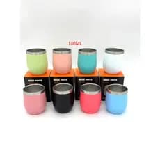 Mini Copo Térmico Oval  s/ Tampa para Bebidas Geladas e Quentes 360ml