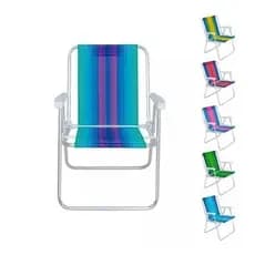 Cadeira De Praia Top Dobravel Conforto Varanda Alta Piscina 110Kg Sortidas Unitário Oferta -STY