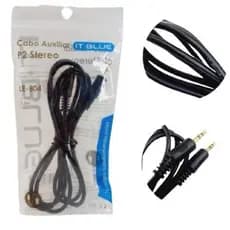 Cabo Auxilar P2 X P2 Macho Som Plug 3,5mm Stereo 1,5 metros It Blue .