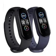 Kit 2 pulseiras para Mi Band 3 4 5 6 7 8 9 - [Preta e Azul Petróleo] [Não acompanha relógio]