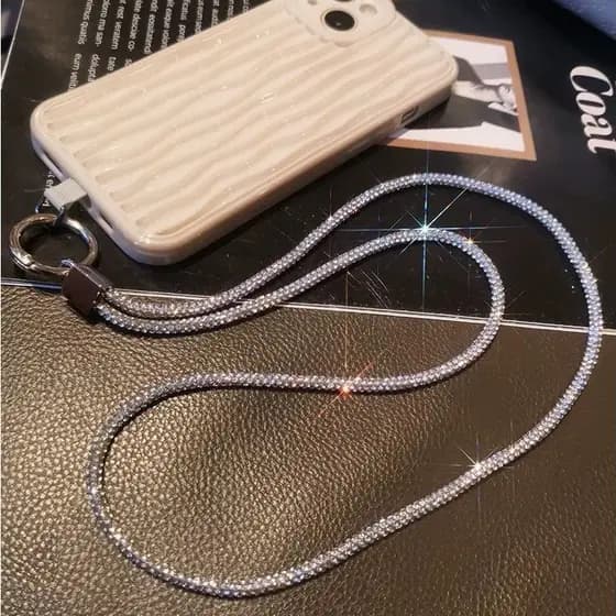 Cordão Antiqueda Para Celular Brilhoso - Alça para Celular antifurto da Moda - Salva Quedas