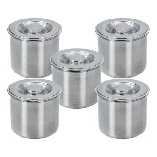 Kit Jogo 5 Potes Mantimento Latas Alumínio Reforçado Premium
