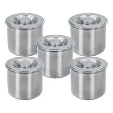 Kit Jogo 5 Potes Mantimento Latas Alumínio Reforçado Premium