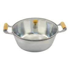 Panela Polido  Alumínio Fundido Batido Grosso 24 Cm Tampa De Vidro