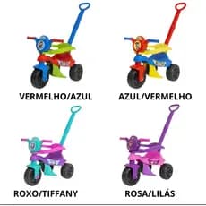 Motoca Triciclo Infantil Kendy Menino Menina Patrulha Canina Empurrador Proteção Lateral Empurrador