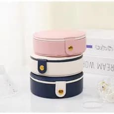 Mini Organizador Porta Joias Redondo Portátil Para Viagem Armazenamento De Brinco Colar Bijuteria
