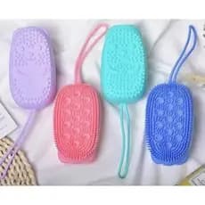 ESPONJA BUCHA DE BANHO C/ PORTA SABONETE DE SILICONE - LIMPA ESFOLIA E  MASSAGEIA  SUA PELE (COR ALEATÓRIA)