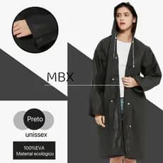 Capa de chuva Adulto De Pvc longa feminina transparente disponível em várias cores.