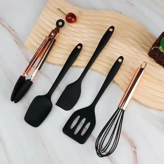 Preste atenção ao tamanho Kit 5 Peças Colher Espátula Espátula Pincel Utensílios De Cozinha Silicone