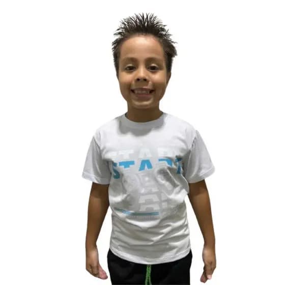 Camiseta Infantil Básica Branca START 100% Algodão – 1, 2 ou 4 Unidades