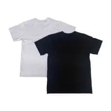 Kit 2 Camisetas Infantis Básicas Preta e Branca – 100% Algodão