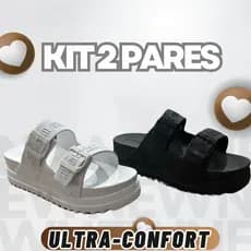 Kit  Pares Papete Sandália Chinelo Birken Plataforma Nuvem Confortável Macio Lançamento