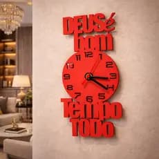 Relógio de Parede Diferenciado com Frase Cristã Decorativa