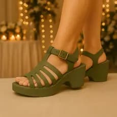 Sandália Feminina com Fivela – Estilo e Sofisticação - Perfeita para o Dia e para a Noite