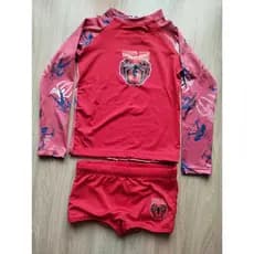 kit Conjunto infantil praia piscina UV+50 menino personagens camisa e sunga