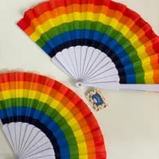 Leque de Mão Arco-Íris LGBTQIA+ Carnaval Festa