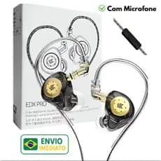 ORIGINAL Fone KZ EDX Pro Profissional Gamer Lacrado Áudio HD Retorno de Palco Nova Promoção Lacrado