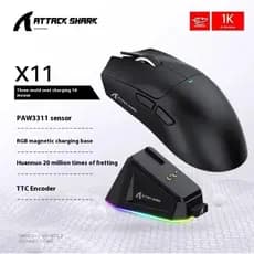 ORIGINAL Mouse Gamer ATTACK SHARK X11 Sem Fio com Dock de Carregamento Sensor PAW3311
