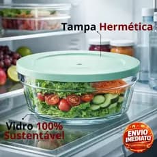 Pote Tigela De Vidro Saladeira Com Tampa 1,5 Litros