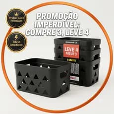 Kit Organizador Multiuso 1,8L Pague 3 Leve 4 Organizadores de Mesa Casa Banho Escritório